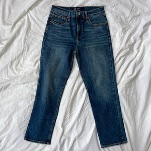 Gap Women’s Jeans High Rise Straight Leg Dark Blue-